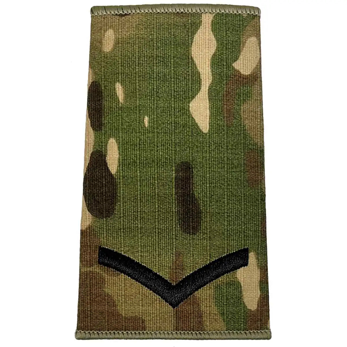 Single Multicam Rank Slide with one black chevron, ideal for junior military personnel, crafted from Cordura by John Bulls. Lance Corporal from  John Bull Clothing 
