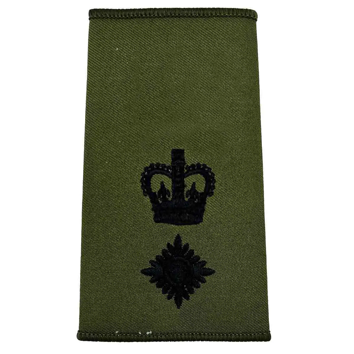 Olive Green Rank Slides with Black Embroidery (Pair) - John Bull Clothing  from  John Bull Clothing 