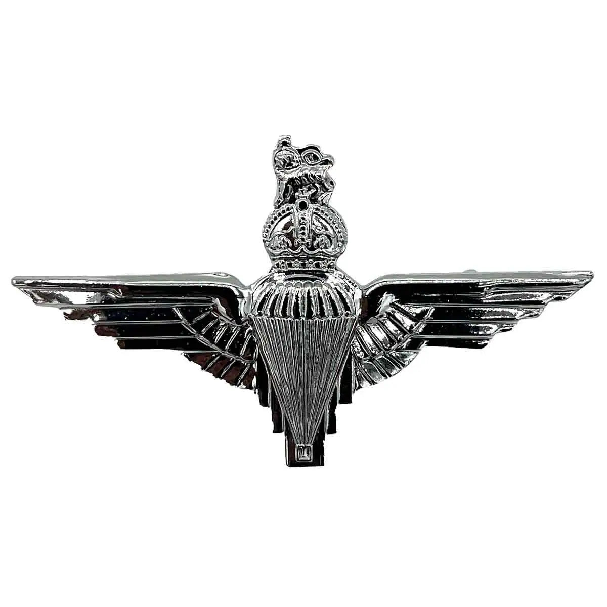 Parachute Regiment Beret Cap Badge with Kings Tudor Crown - John Bull Clothing Silver from  John Bull Clothing 
