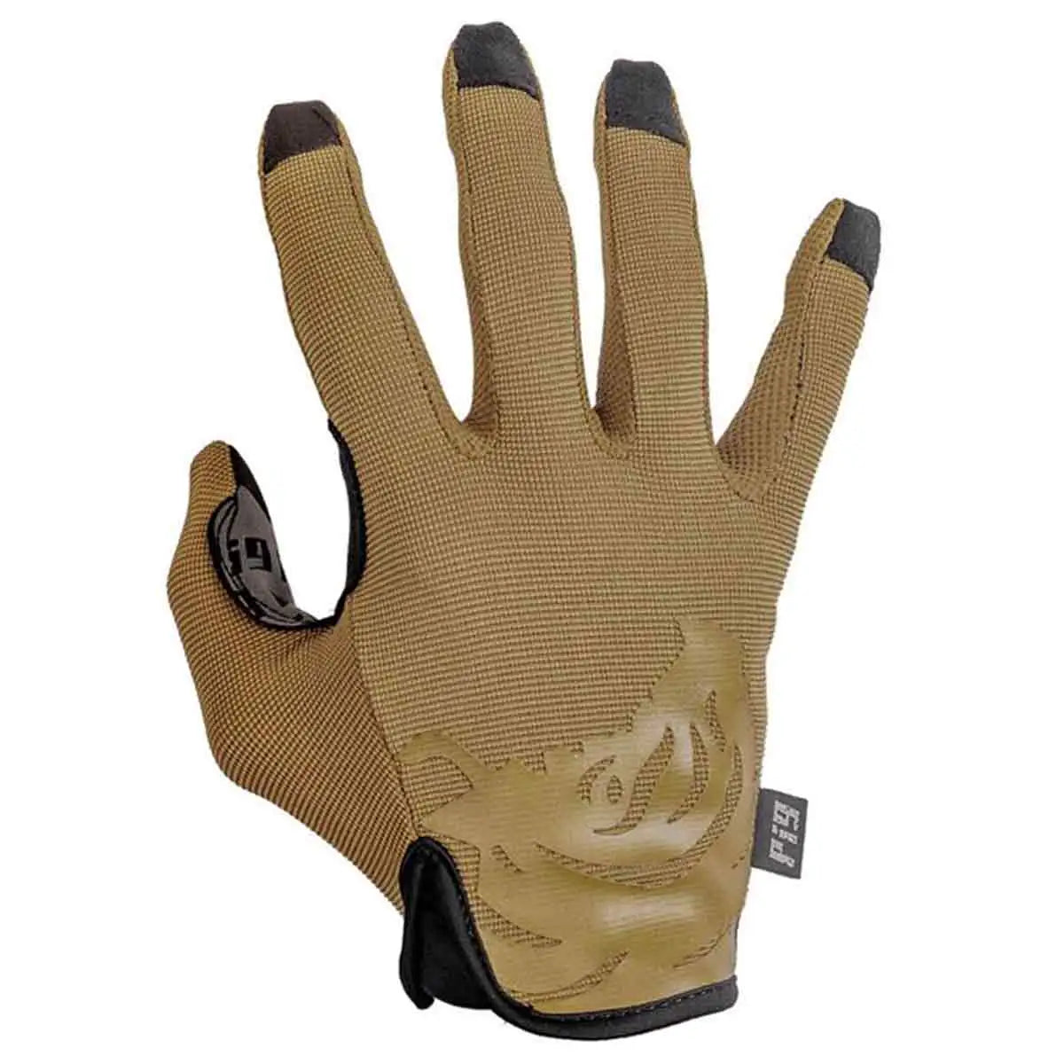 Top view of the PIG FDT Delta Utility Glove in Coyote Brown, highlighting its lightweight and durable construction for tactical efficiency.  from  John Bull Clothing 