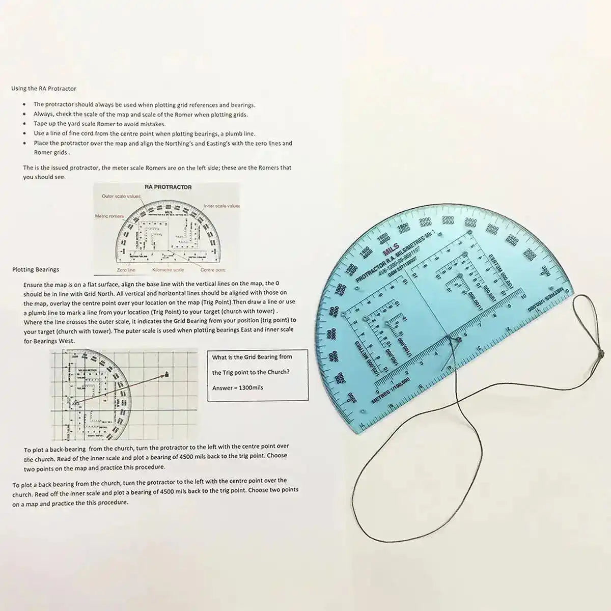 RA Mils Nato Approved 6" Map Reading Protractor - John Bull Clothing  from  John Bull Clothing 