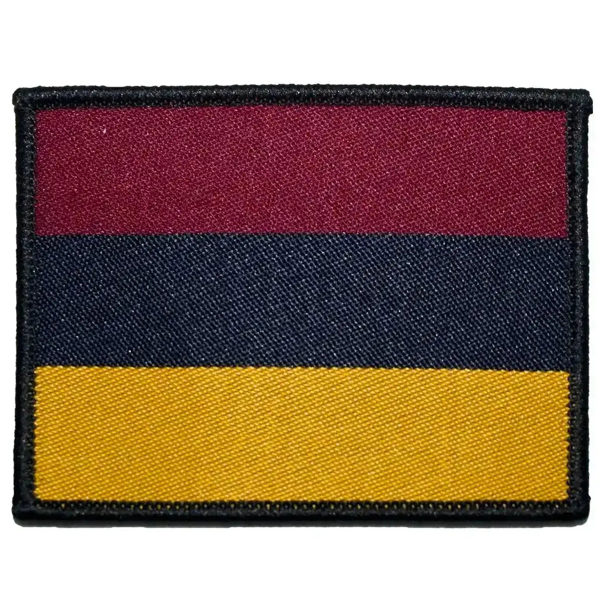 Single Royal Army Medical Corps TRF Hook & Loop patch with regulation maroon, navy, and yellow colors for tactical uniform use. 1 Flash from  John Bull Clothing 