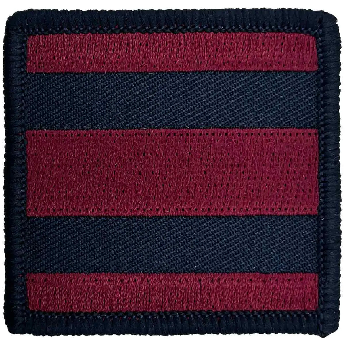 Single Royal Engineers TRF patch with hook & loop backing, showing regulation red and blue woven design for military uniform use. 1 Flash from  John Bull Clothing 