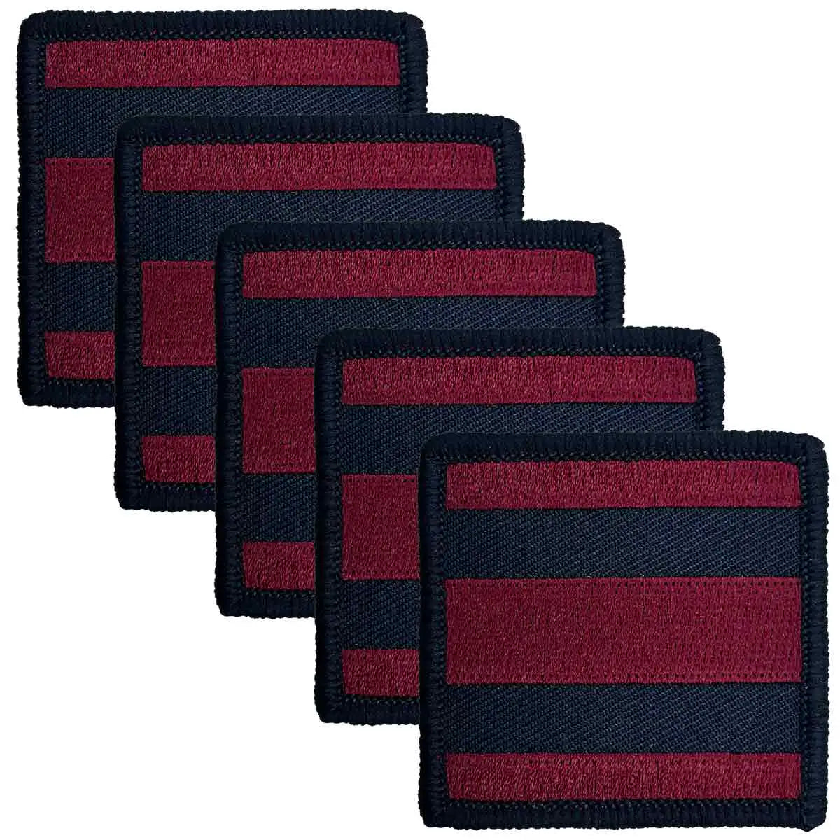 Set of five Royal Engineers TRF - Iron or Sewn On Flashes by John Bulls, regulation military patches in red and navy for uniform use. 5 Pack from  John Bull Clothing 