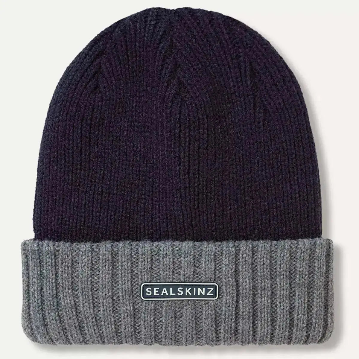 Sealskinz Bacton Waterproof Cold Weather Roll Cuff Beanie - John Bull Clothing Navy/Grey from  John Bull Clothing 