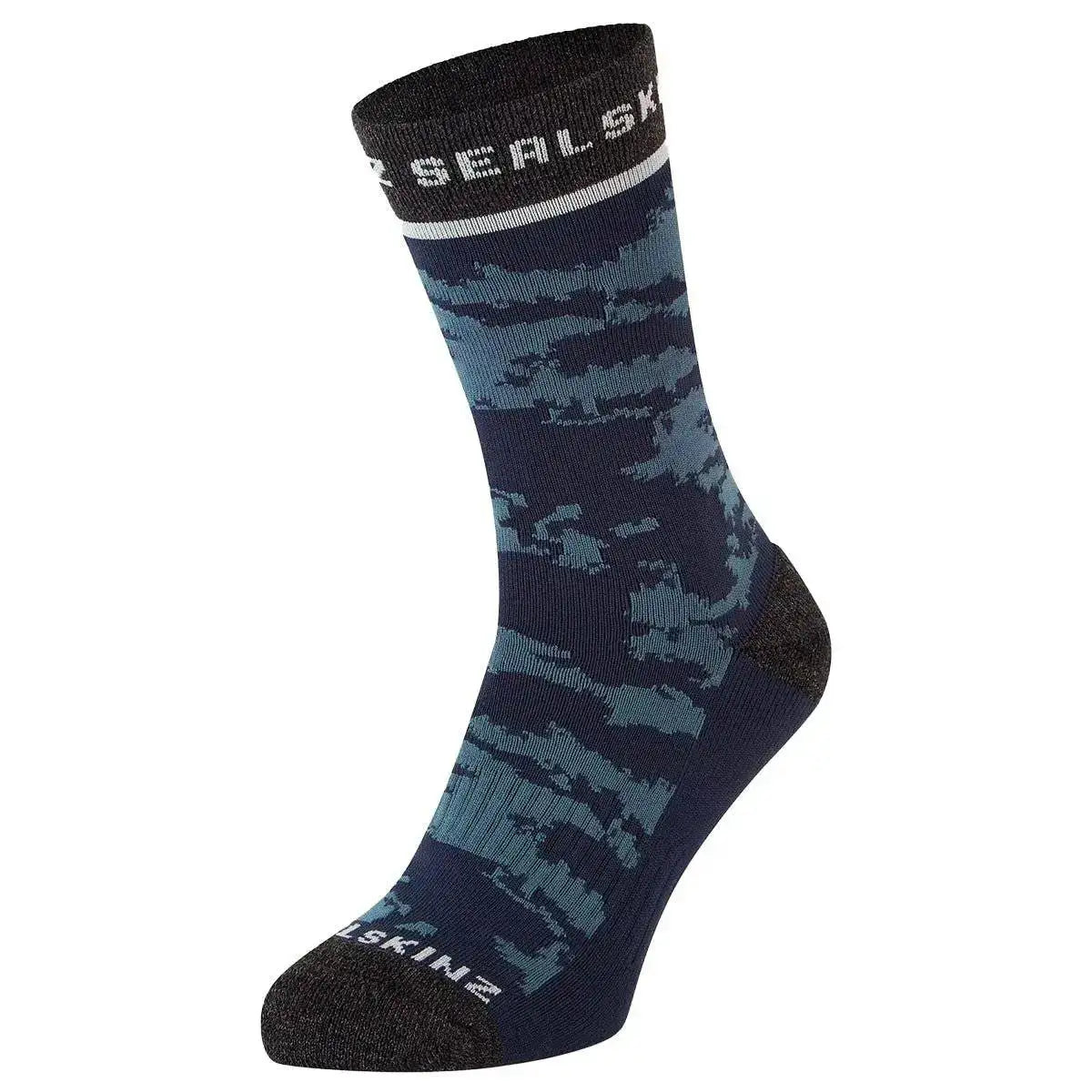 Sealskinz Reepham Mid Length Jacquard Socks - John Bull Clothing Navy Blue/Grey Marl from  John Bull Clothing 