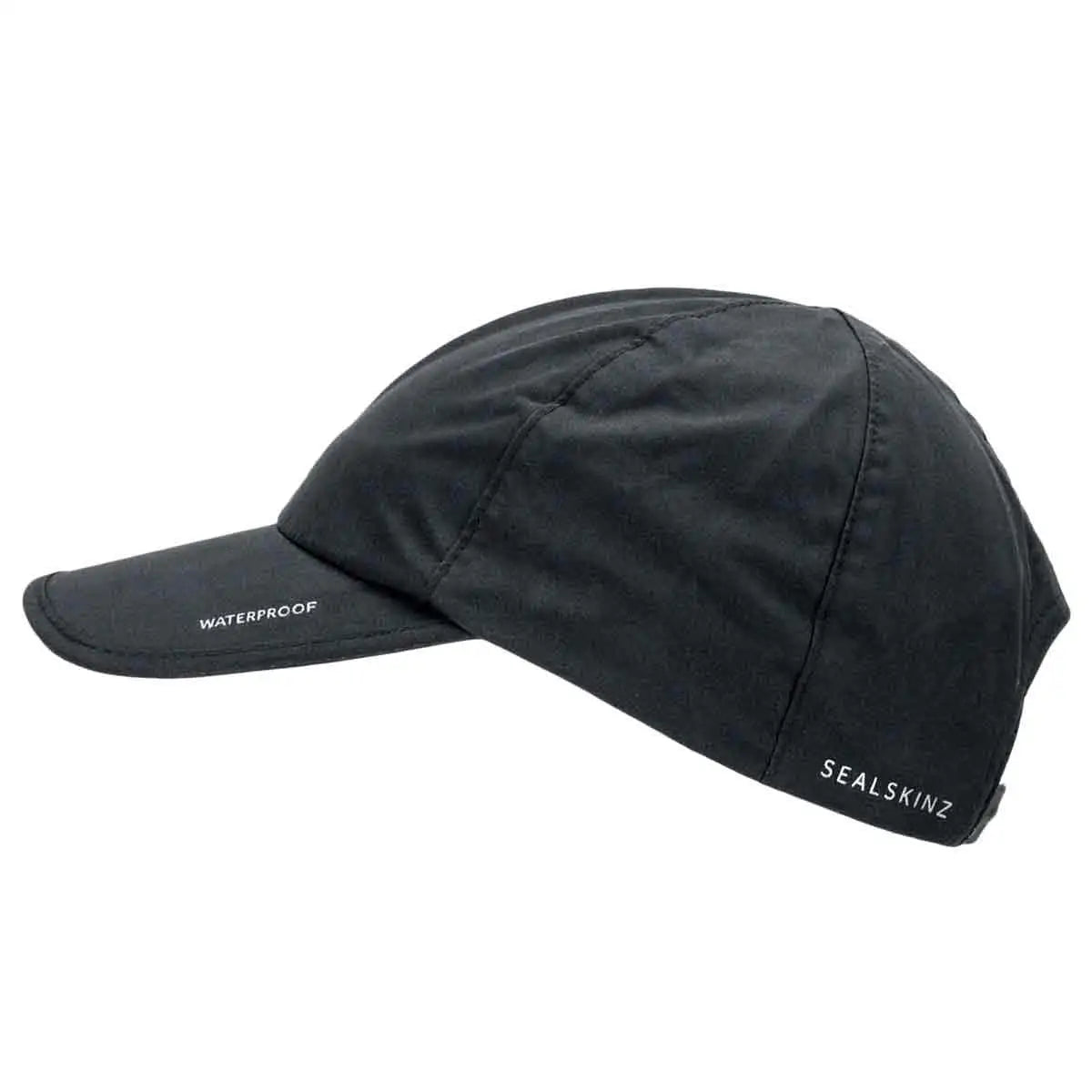 Black Sealskinz Waterproof All Weather Baseball Cap featuring a curved brim and waterproof material. Perfect for staying dry and comfortable outdoors. Black from  John Bull Clothing 