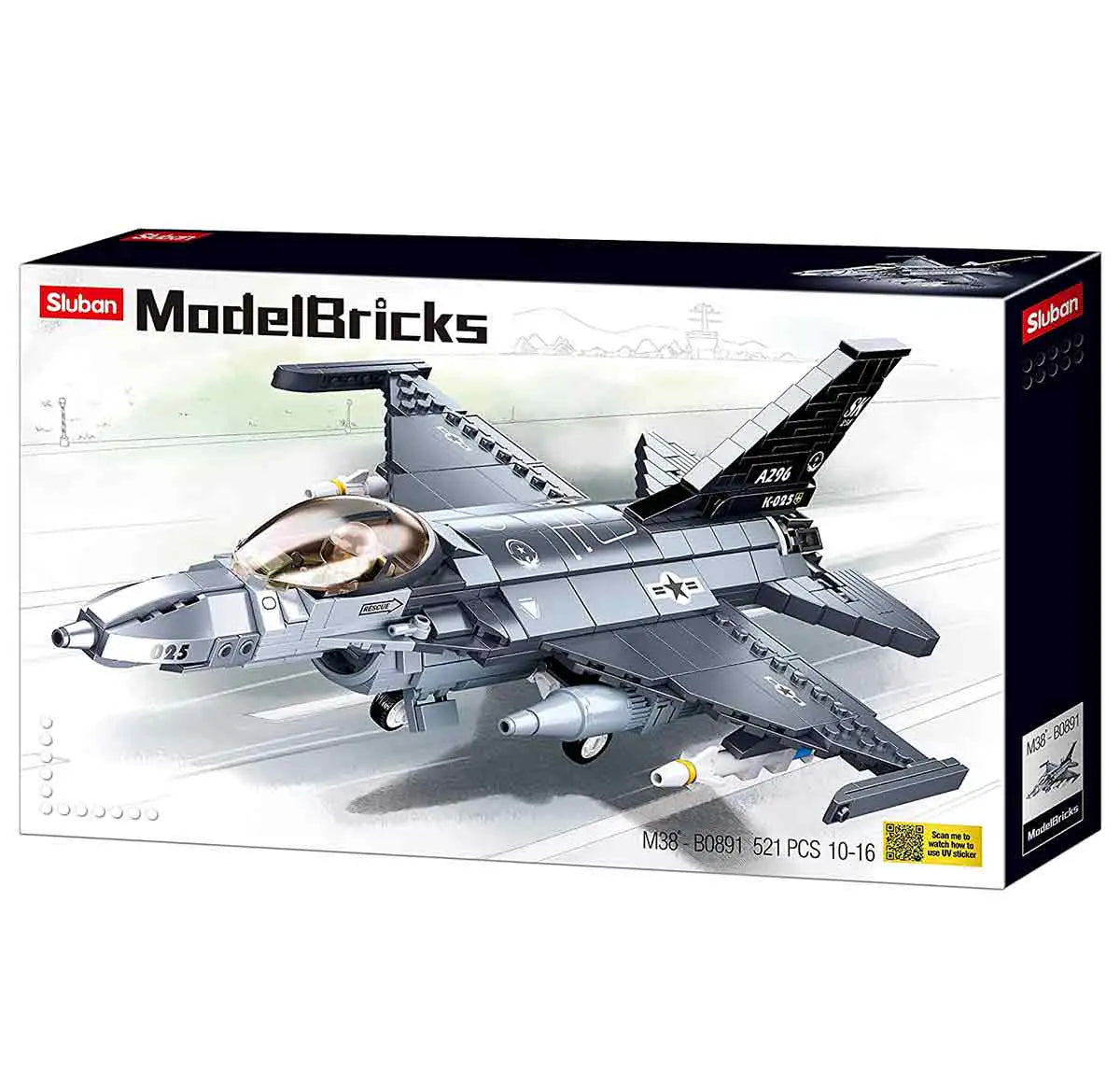 Sluban F16 Falcon Fighter Aircraft Plane Set M38-B0891 - John Bull Clothing  from  John Bull Clothing 