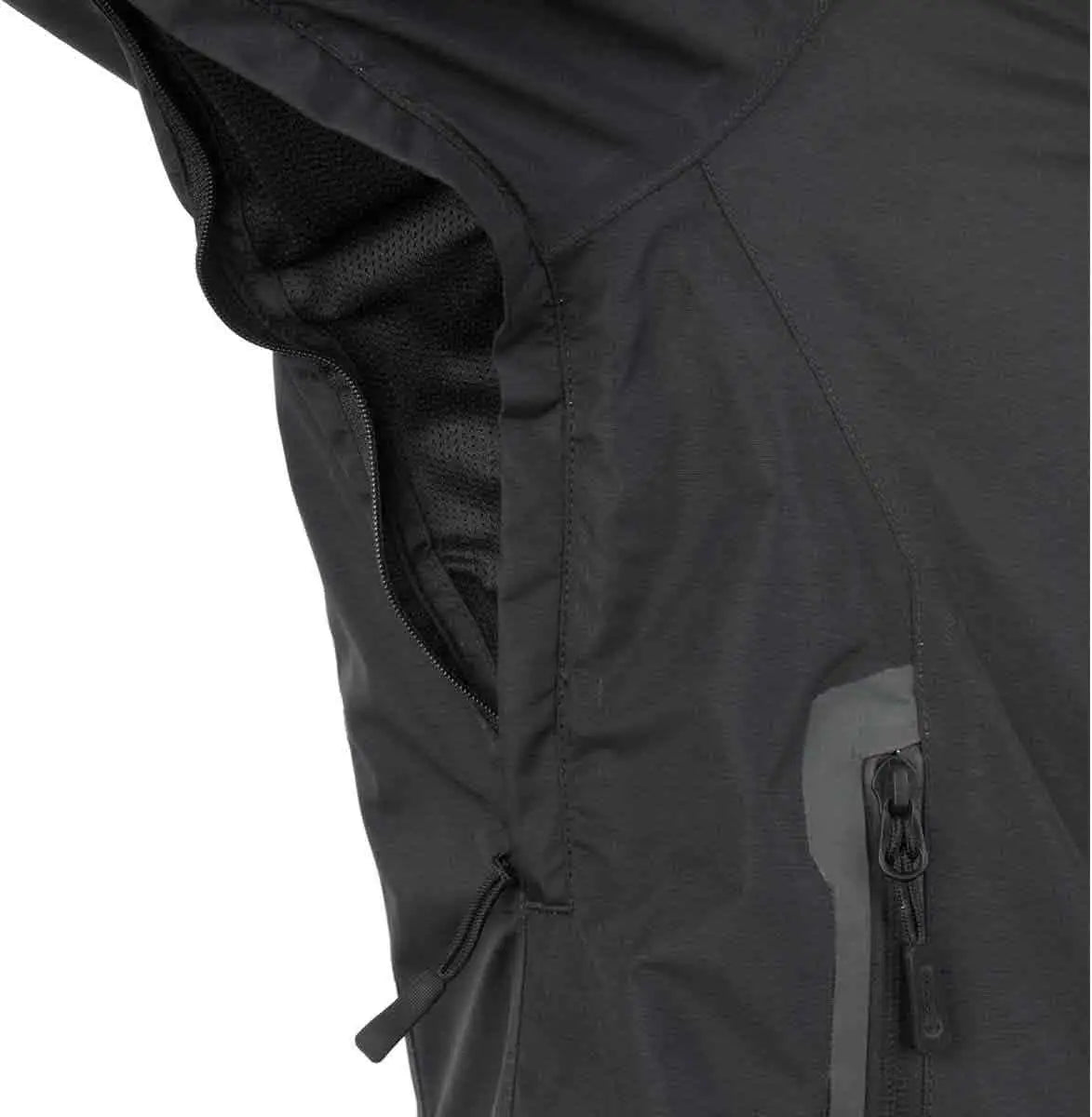 Underarm ventilation zip on Snugpak Torrent Waterproof Jacket for breathability during high activity in wet conditions.  from  John Bull Clothing 