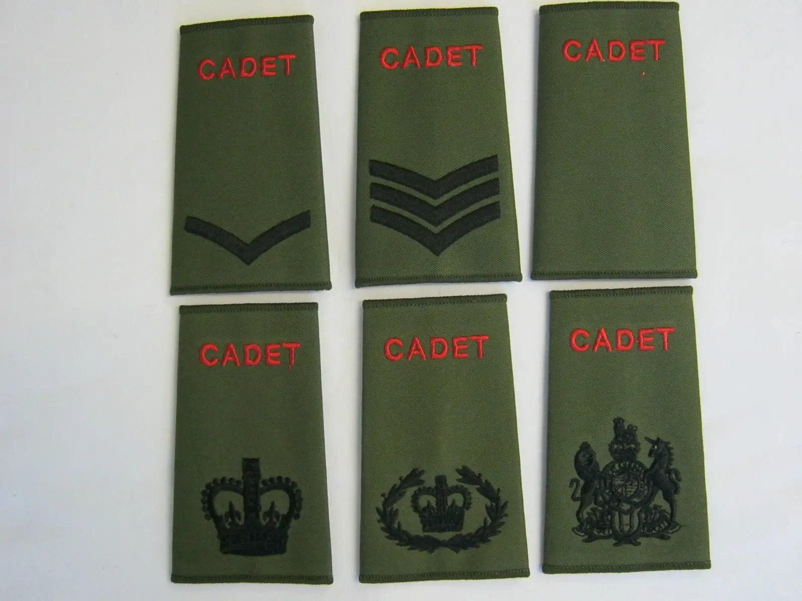 Army Cadet Force Olive Green Rank Slides (Pair) - John Bull Clothing