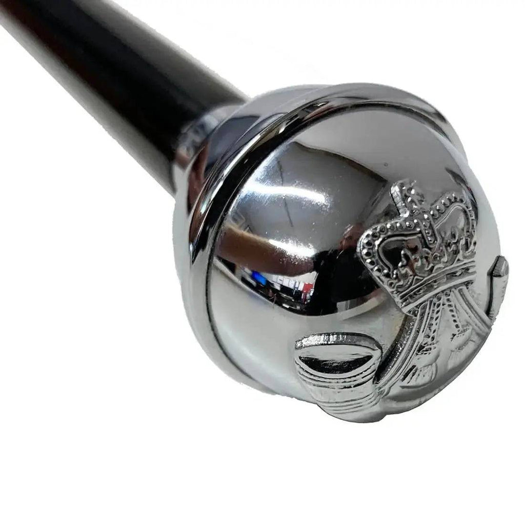 Swagger Sticker Regimental Black Swagger Stick with Rifles Regiment Badge