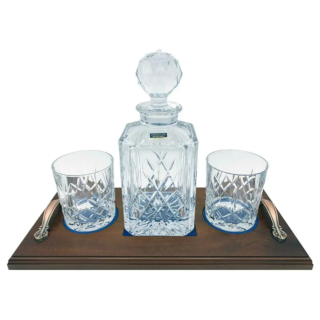 Crystal Whisky Decanter Set with 2 Glasses - John Bull Clothing