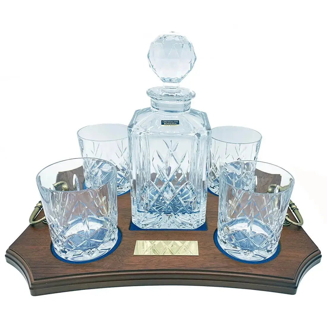 Crystal Whisky Decanter Set with 4 Glasses - John Bull Clothing