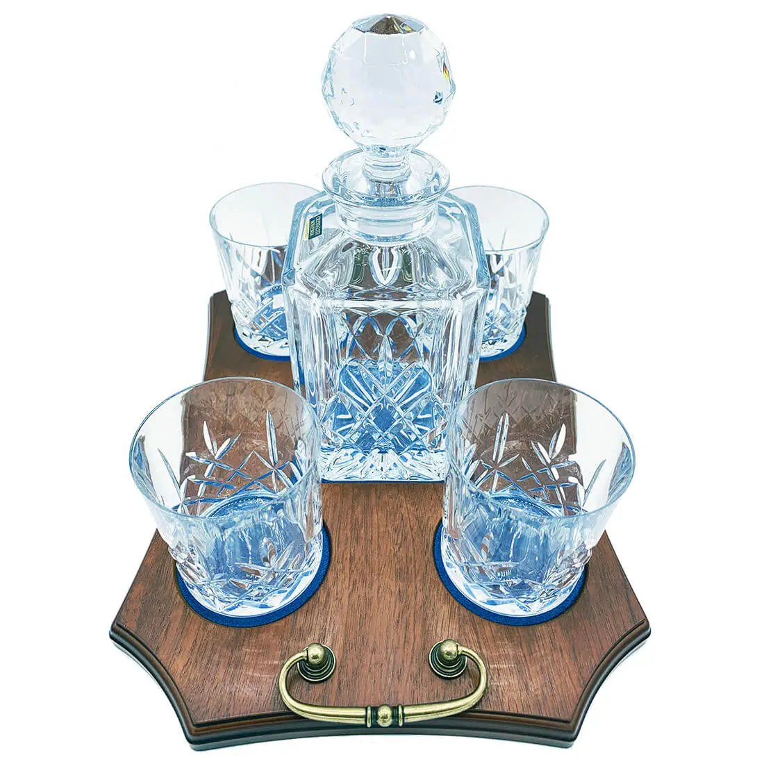 Crystal Whisky Decanter Set with 4 Glasses - John Bull Clothing