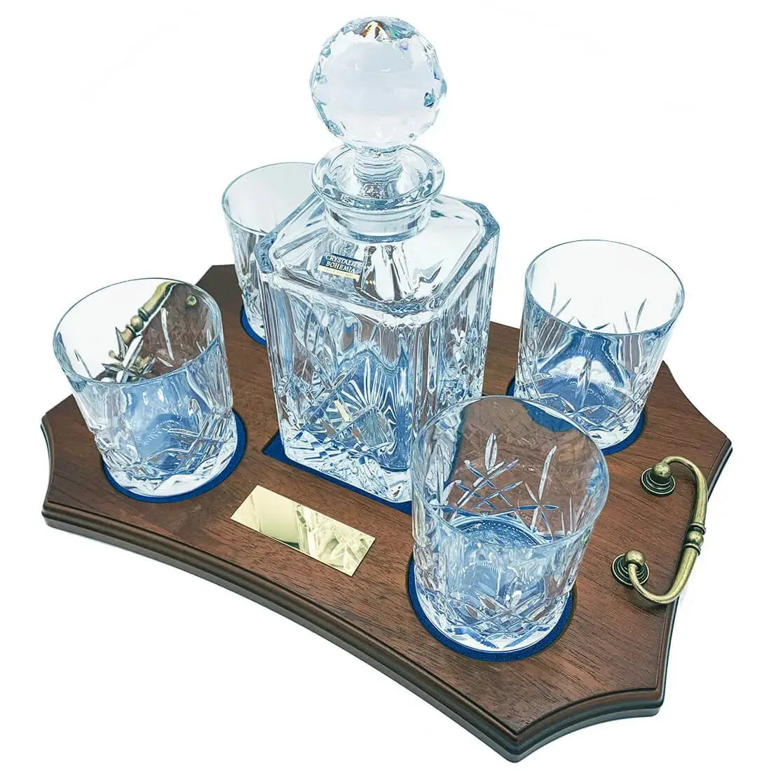 Crystal Whisky Decanter Set with 4 Glasses - John Bull Clothing