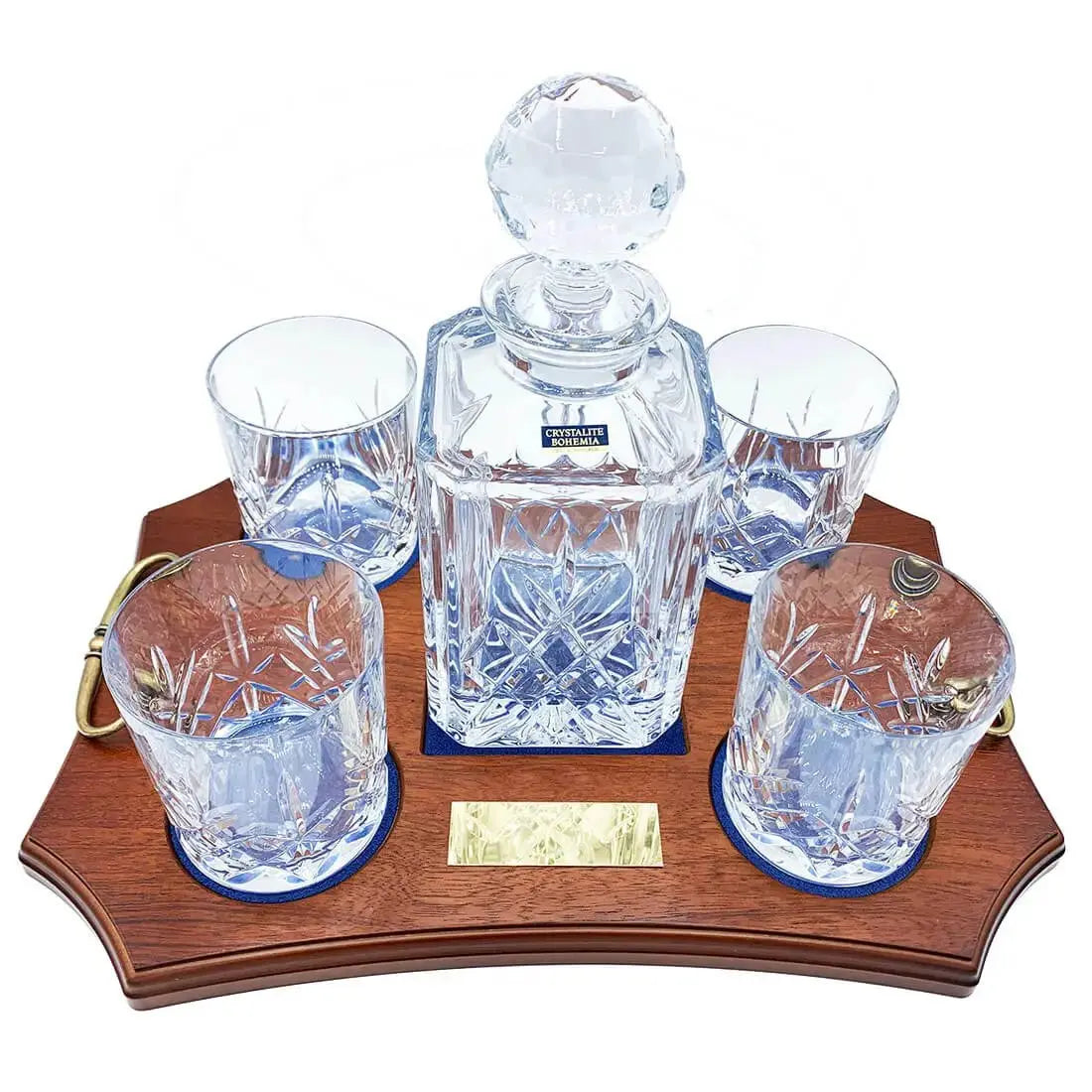 Crystal Whisky Decanter Set with 4 Glasses - John Bull Clothing