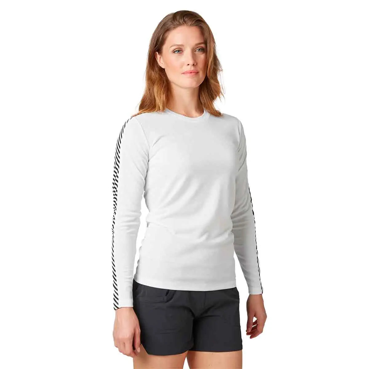 Helly Hansen Womens Lifa Stripe Long Sleeve Crew Base Layer - John Bull Clothing