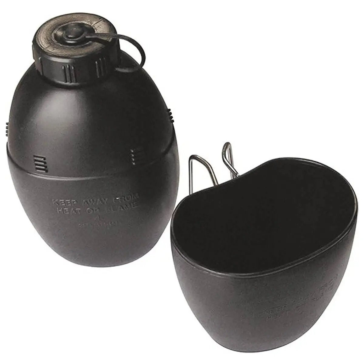 Kombat 58 Pattern Black Water Bottle and Mug Canteen - John Bull Clothing