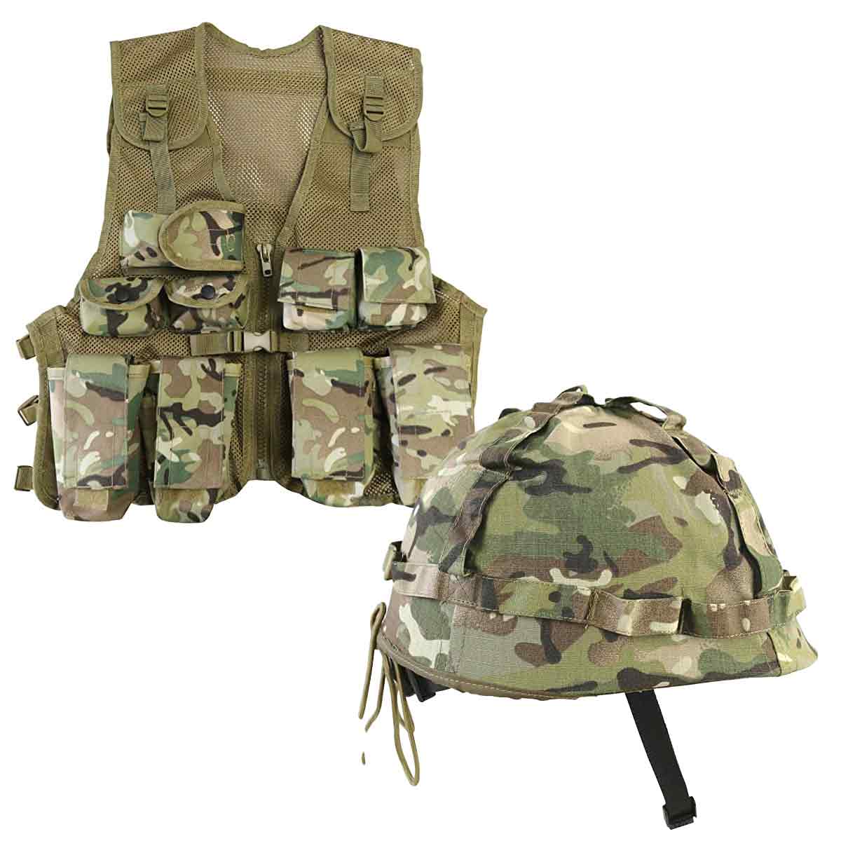 Kombat Kids Assault Vest and Helmet Set BTP - John Bull Clothing