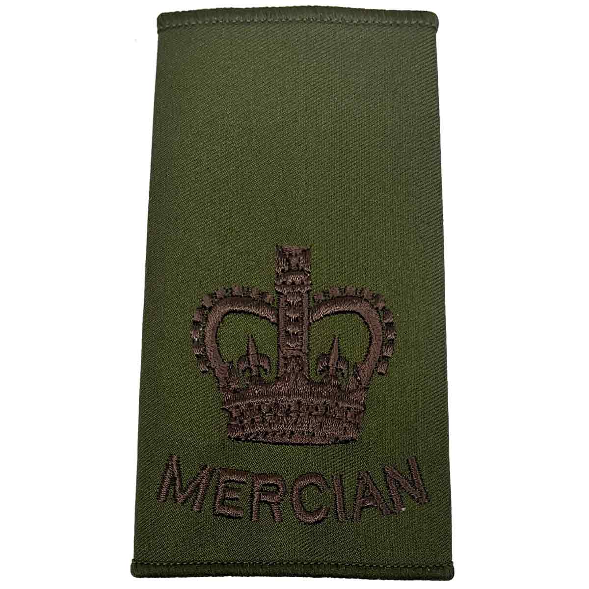 Mercian Regiment Olive Green Rank Slides (Pair) - John Bull Clothing