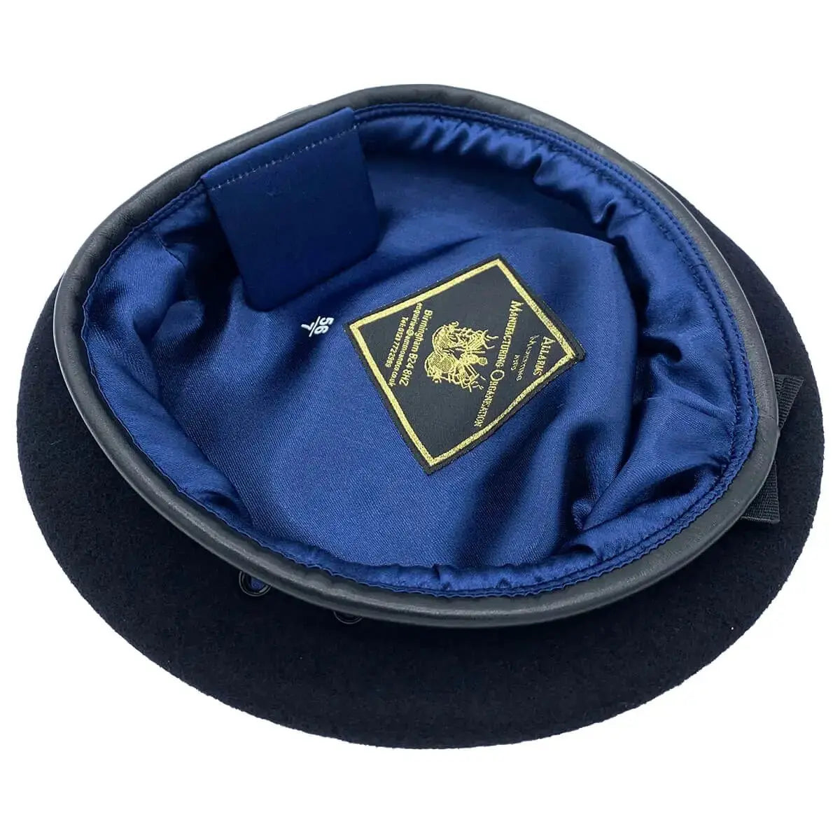 Navy Blue Silk Lined Army Beret - John Bull Clothing