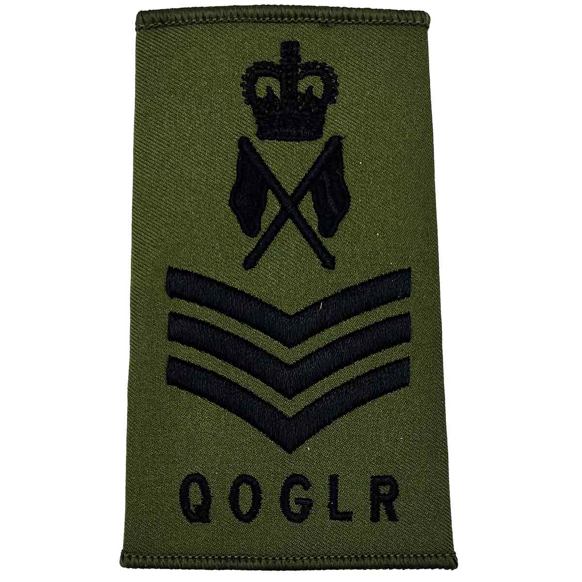 Queens Own Gurkha Logistics Regiment Olive Green Rank Slides (Pair) - John Bull Clothing