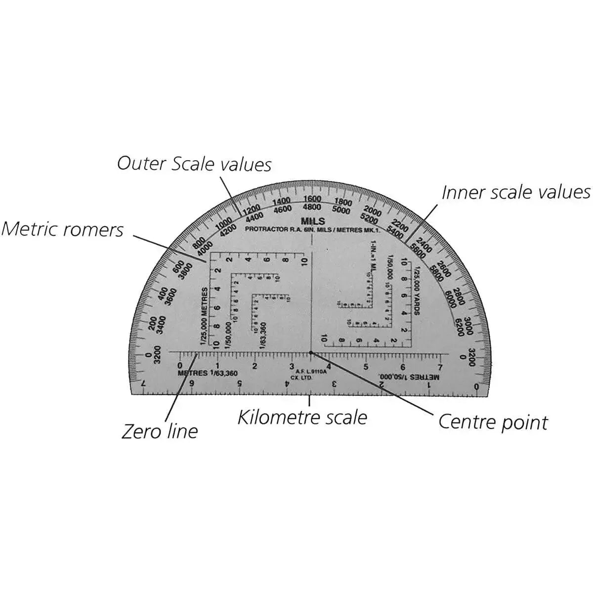MTT PL Map Marking Protractors & Stencils | Military Grade, Mils/Degrees, 1:25k-1:100k Scales | Durable PETG Plastic MTT PL Map Marking Protractors & Stencils | Military Grade, Mils/Degrees, 1:25k-1:100k Scales | Durable PETG Plastic