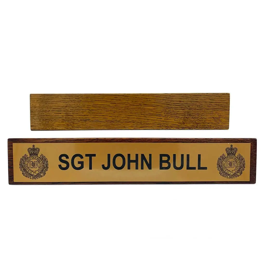 Regimental Desk Name Plate on Wooden Block - John Bull Clothing