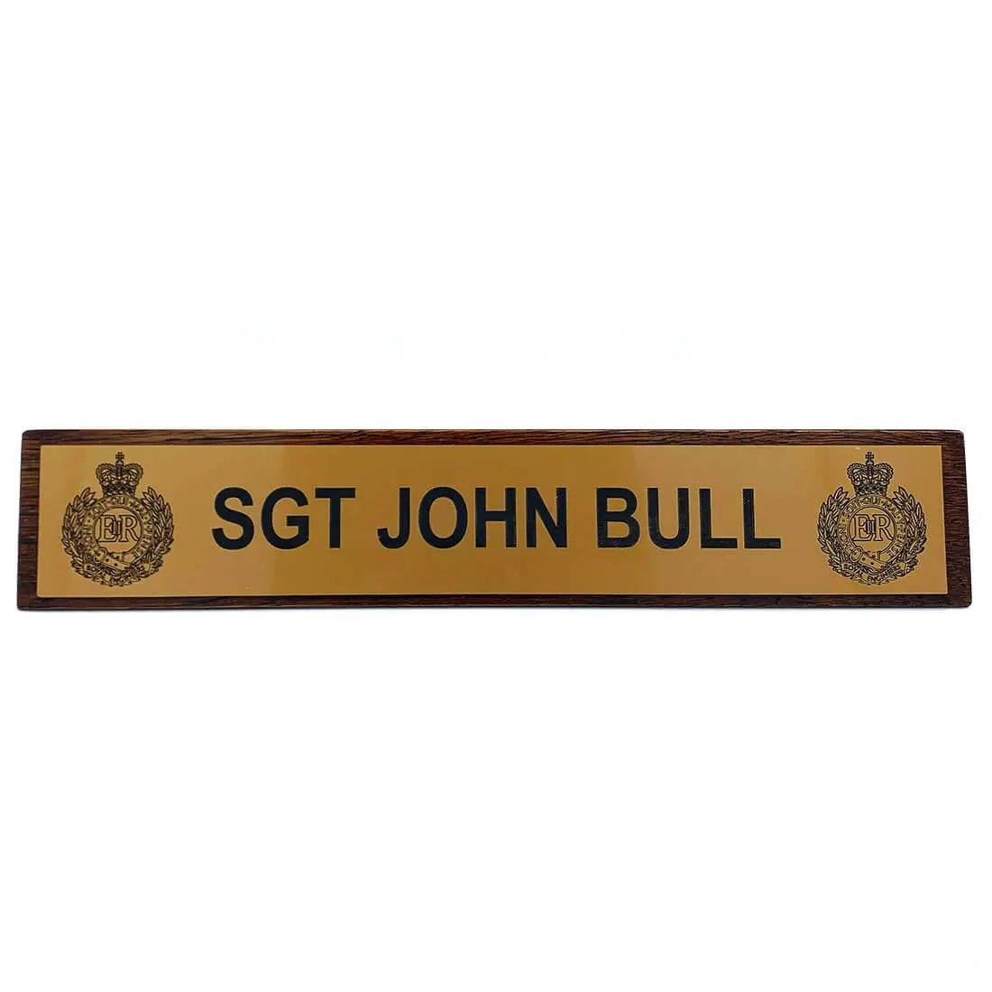 Regimental Desk Name Plate on Wooden Block - John Bull Clothing