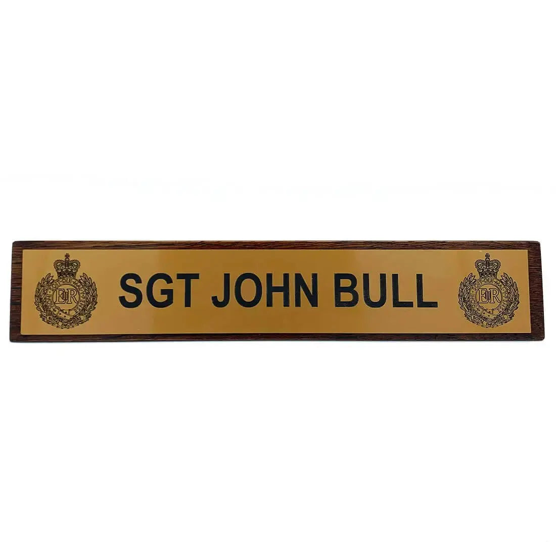 Regimental Desk Name Plate on Wooden Block - John Bull Clothing