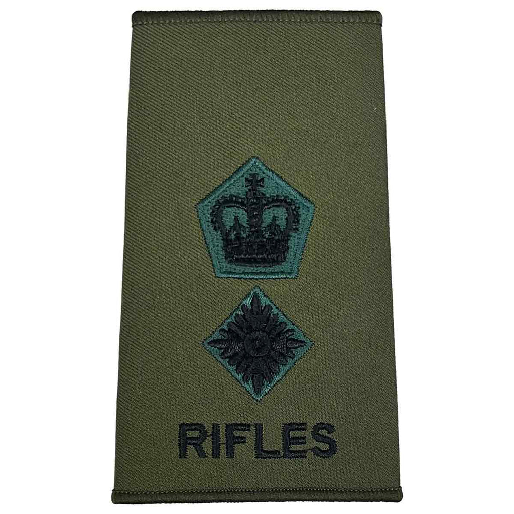 The Rifles Ranks Slides Rifles Regiment Rank Slides Olive Green (Pair) | John Bulls
