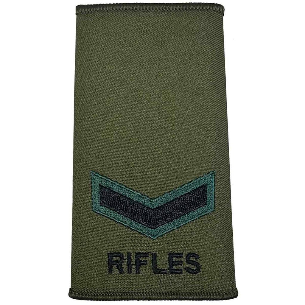 The Rifles Ranks Slides Rifles Regiment Rank Slides Olive Green (Pair) | John Bulls