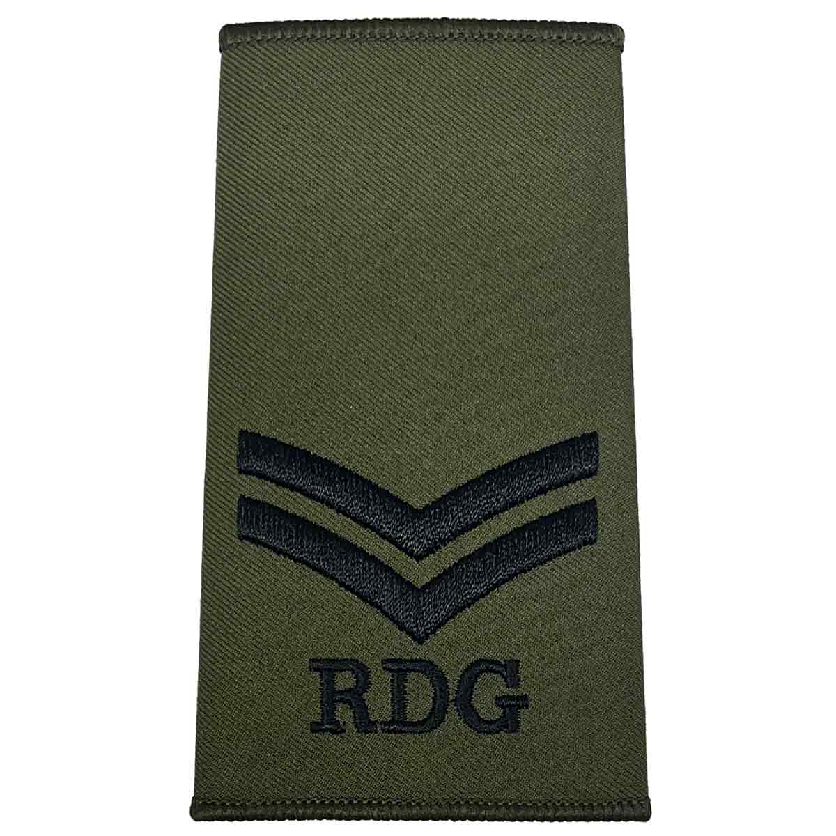 Royal Dragoon Guards Green Rank Slides (Pair) - John Bull Clothing