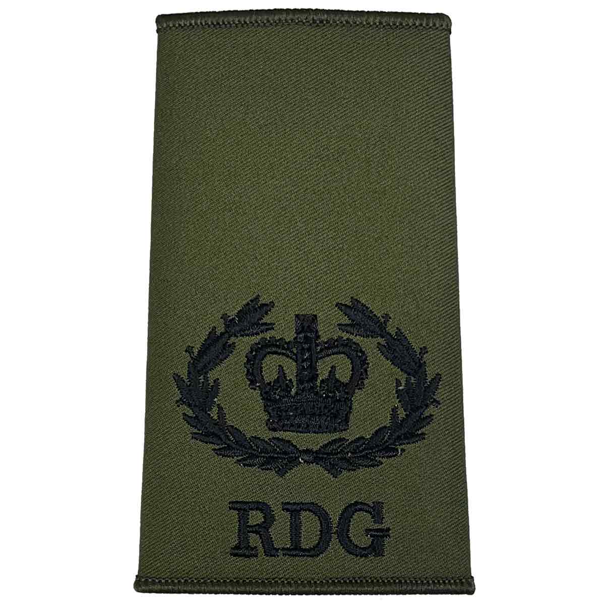 Royal Dragoon Guards Green Rank Slides (Pair) - John Bull Clothing