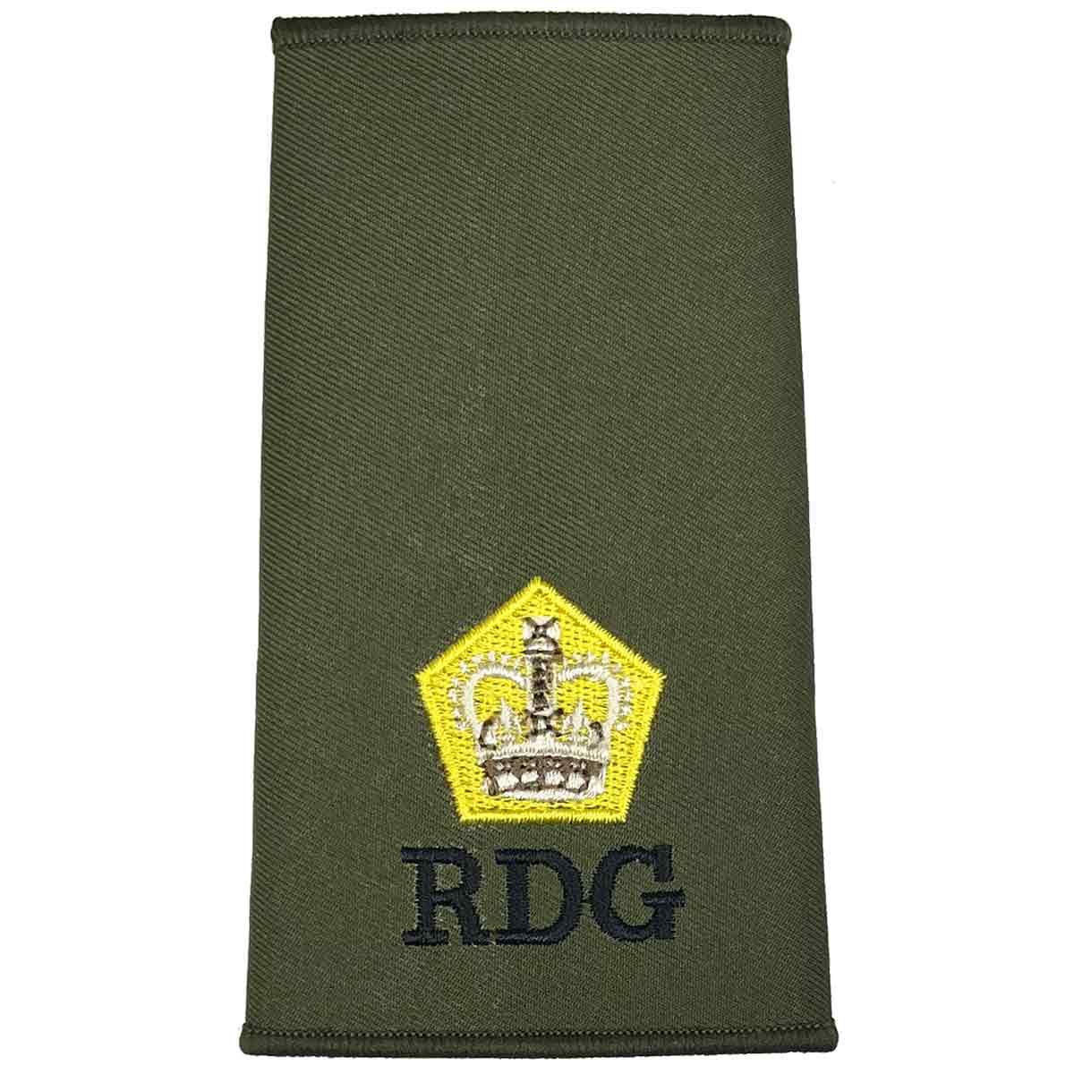 Royal Dragoon Guards Green Rank Slides (Pair) - John Bull Clothing