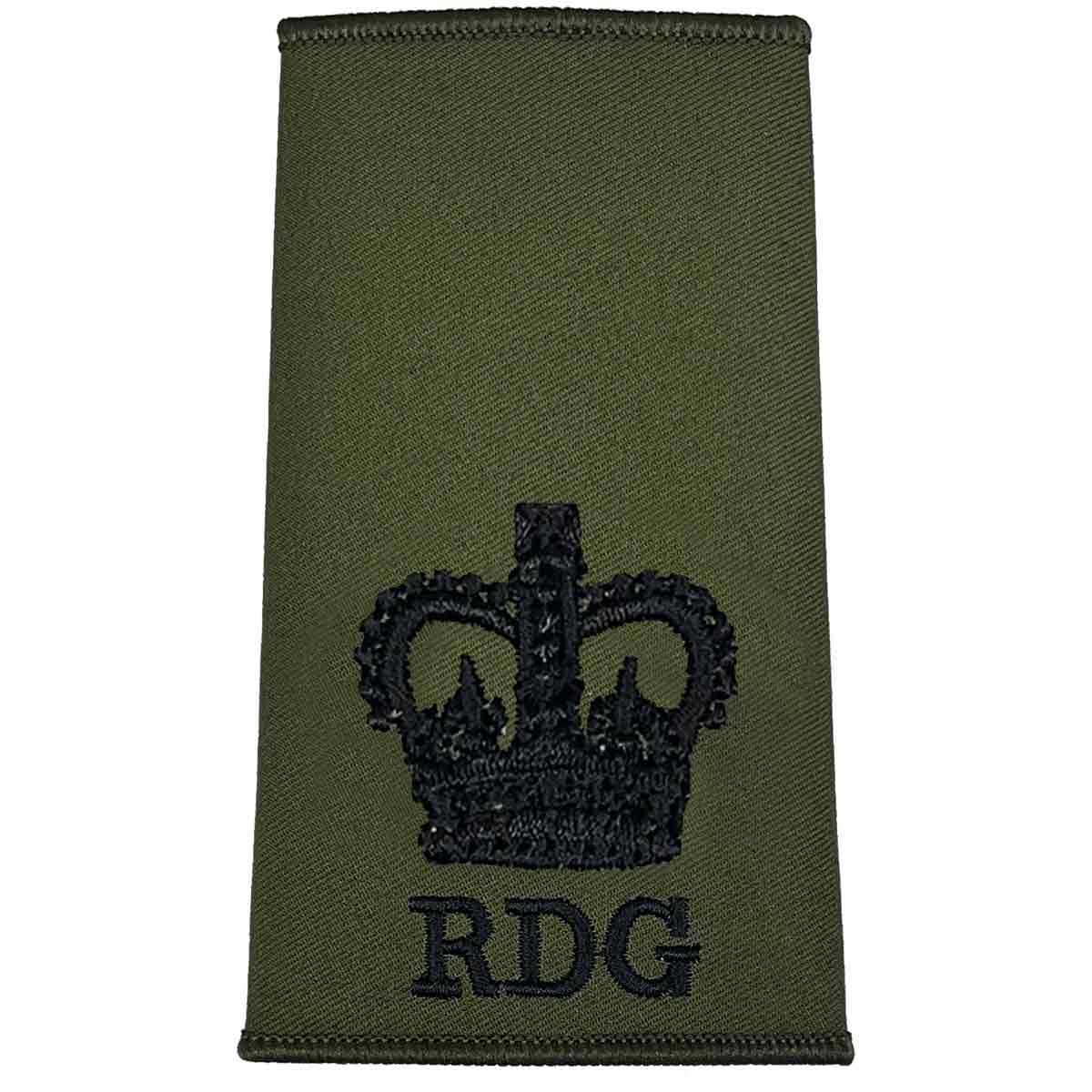 Royal Dragoon Guards Green Rank Slides (Pair) - John Bull Clothing