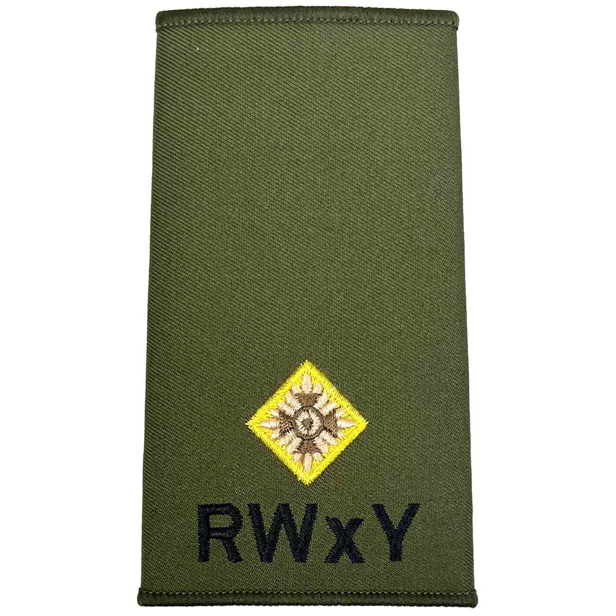 Royal Wessex Yeomanry (RWxY) Olive Green Rank Slides (Pair) - John Bull Clothing