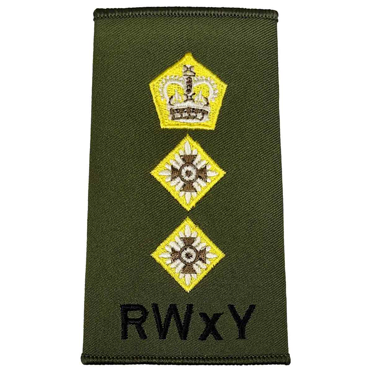 Royal Wessex Yeomanry (RWxY) Olive Green Rank Slides (Pair) - John Bull Clothing