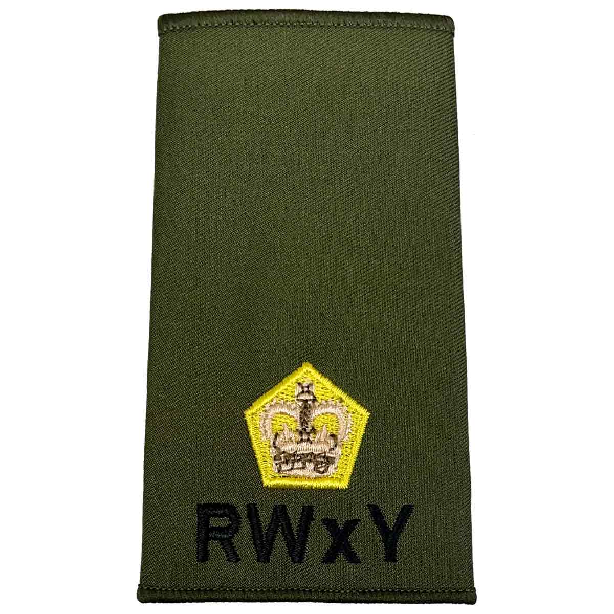 Royal Wessex Yeomanry (RWxY) Olive Green Rank Slides (Pair) - John Bull Clothing