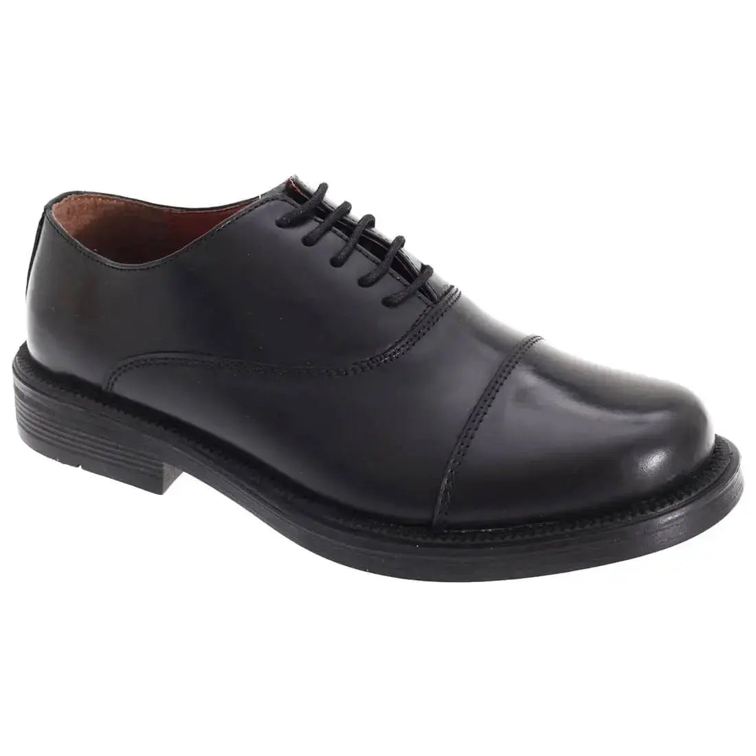 Scimitar Mens Capped Oxford Cadet Parade Black Shoe - John Bull Clothing