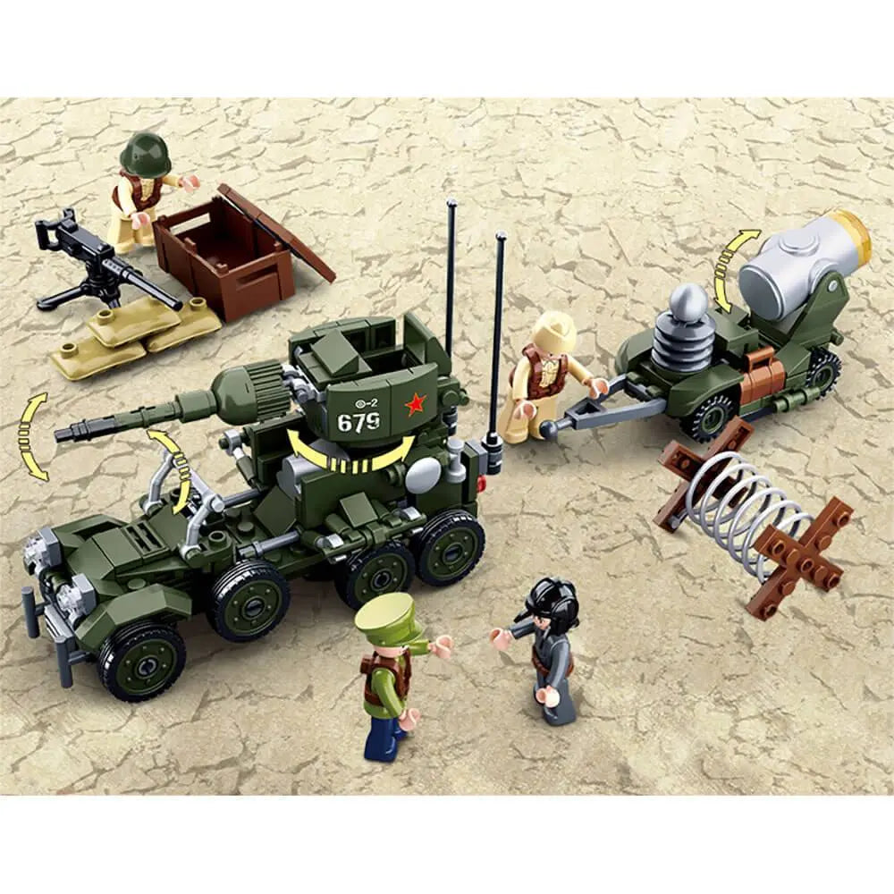 Jeu De Construction Brique Emboitable Compatible Lego Sluban Army Petit Char  Militaire Italien Armée M38 B0709 Soldat Articulé - Jumpl