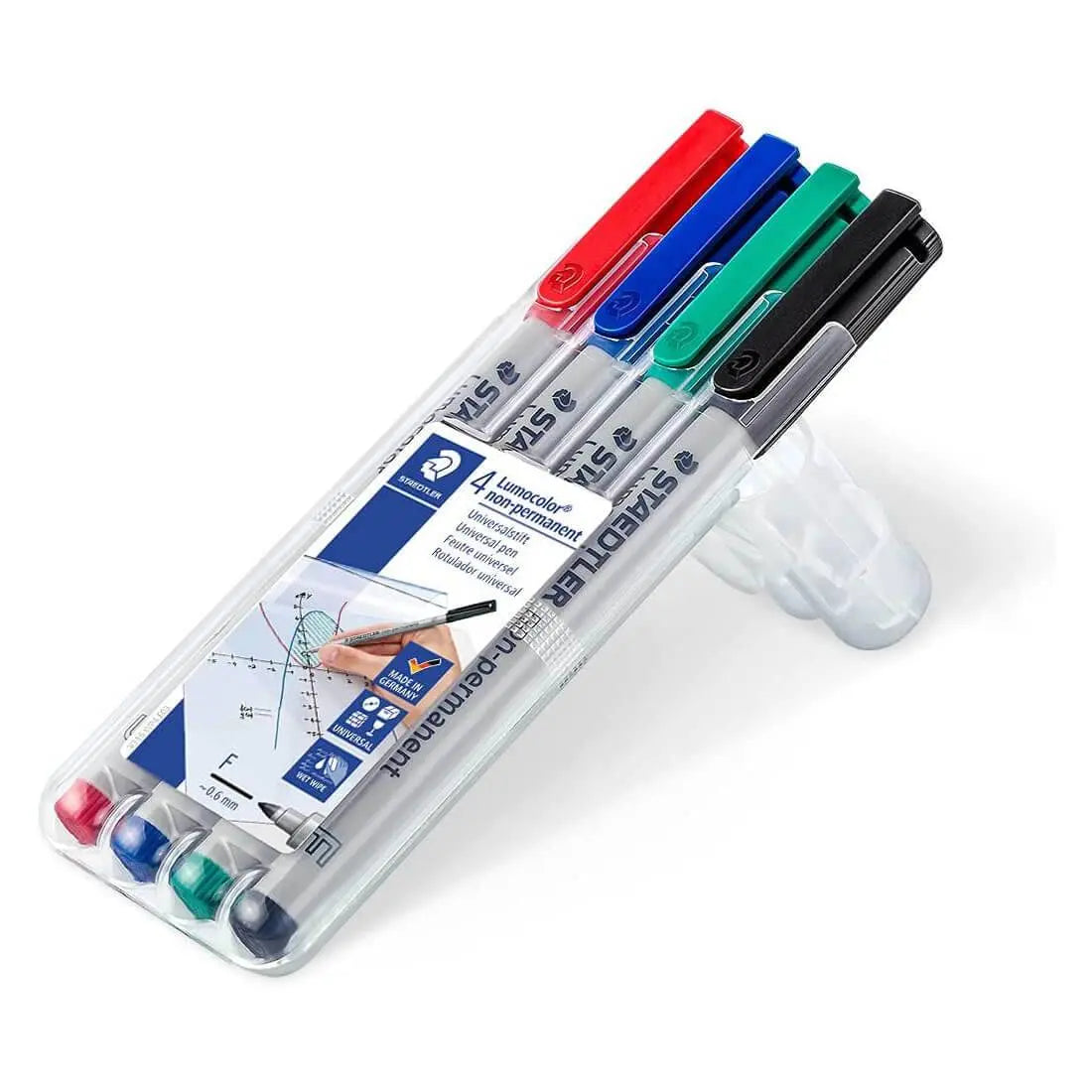 Staedtler Lumocolour Fine Non-Permanent Assorted Pens - Pack of 4 - John Bull Clothing