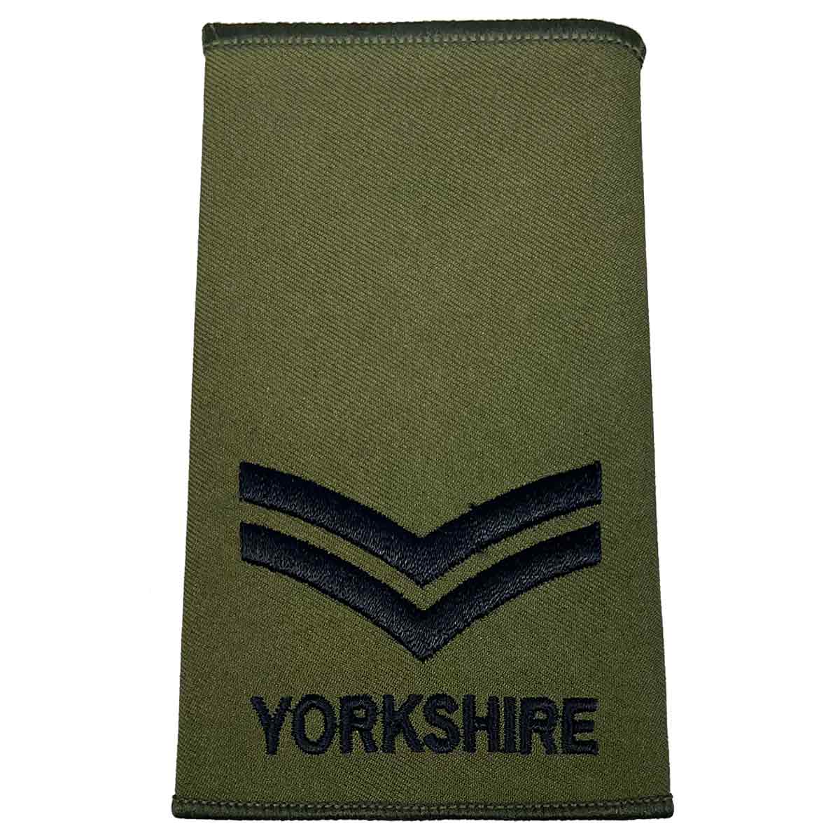 Yorkshire Regiment Olive Green Rank Slides (Pair) - John Bull Clothing
